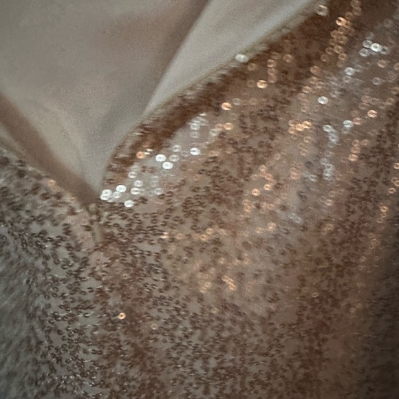 Amsale Chandler Sequin Halter Rose Gold - Picture 8 of 9